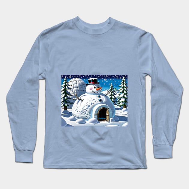 Frosty The Igloo Long Sleeve T-Shirt by rturnbow